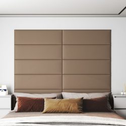 12 db kávészínű műbőr fali panel 90 x 30 cm 3,24 m²