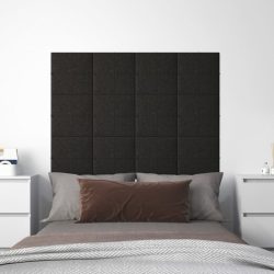 12 db fekete szövet fali panel 30 x 30 cm 1,08 m²