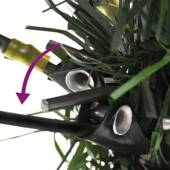 zöld PVC és PE megvilágított karácsonyfa fenyőtobozzal 120 cm