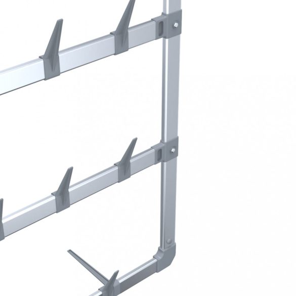 ezüst akasztós cipőtartó 66 x 13 x 139 cm