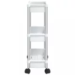 3 szintes ezüst és fehér alumínium tárolókocsi