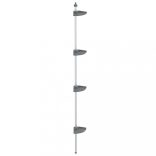 4 szintes ezüstszínű alumínium teleszkópos zuhanyzó-sarokpolc