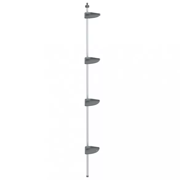 4 szintes ezüstszínű alumínium teleszkópos zuhanyzó-sarokpolc