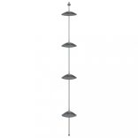 4 szintes ezüstszínű alumínium teleszkópos zuhanyzó-sarokpolc