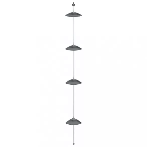 4 szintes ezüstszínű alumínium teleszkópos zuhanyzó-sarokpolc