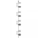 4 szintes ezüstszínű alumínium teleszkópos zuhanyzó-sarokpolc