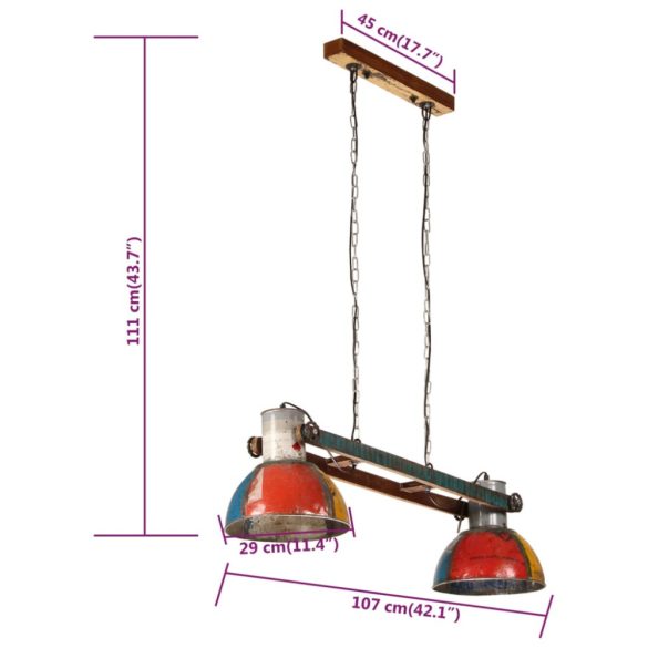 többszínű ipari függőlámpa 25 W 111 cm E27