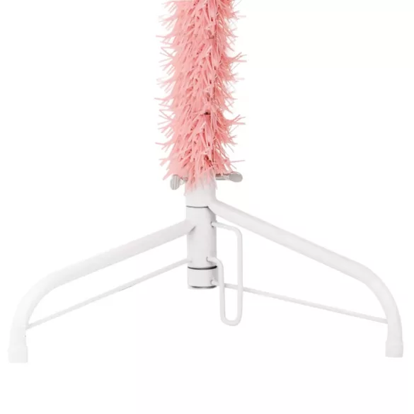 rózsaszín vékony fél műkarácsonyfa állvánnyal 150 cm