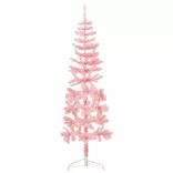 rózsaszín vékony fél műkarácsonyfa állvánnyal 180 cm
