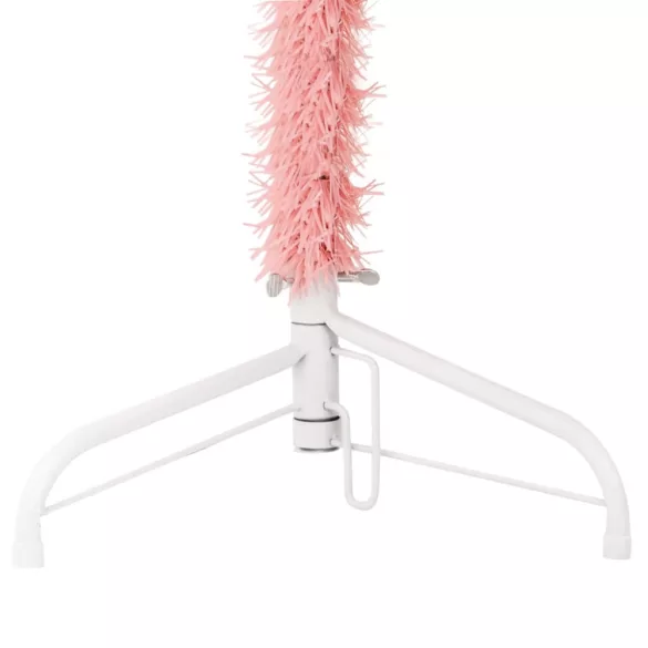 rózsaszín vékony fél műkarácsonyfa állvánnyal 180 cm