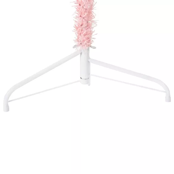 rózsaszín vékony fél műkarácsonyfa állvánnyal 210 cm