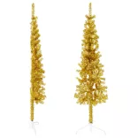 arany vékony fél műkarácsonyfa állvánnyal 120 cm