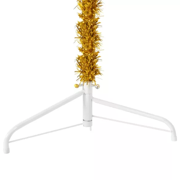 arany vékony fél műkarácsonyfa állvánnyal 120 cm