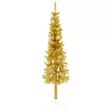 arany vékony fél műkarácsonyfa állvánnyal 150 cm