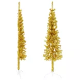 arany vékony fél műkarácsonyfa állvánnyal 150 cm