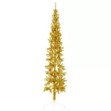 arany vékony fél műkarácsonyfa állvánnyal 180 cm