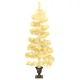 fehér PVC kivilágított kacskaringós karácsonyfa kaspóval 120 cm