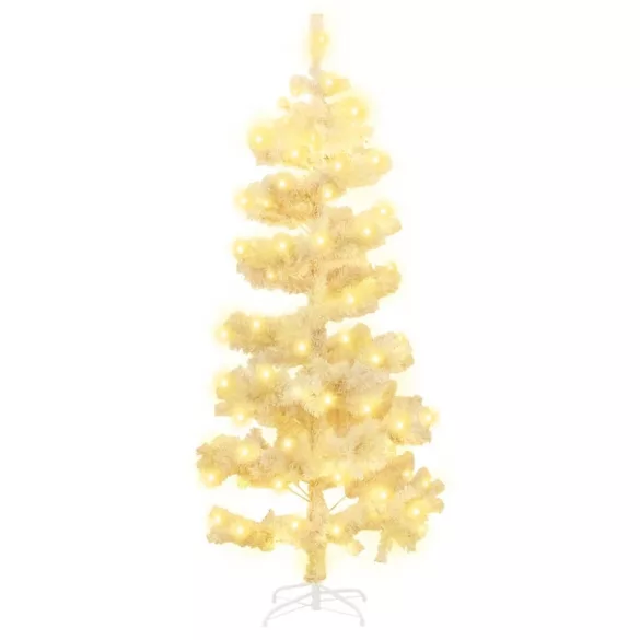 fehér PVC kivilágított állványos kacskaringós karácsonyfa 150cm