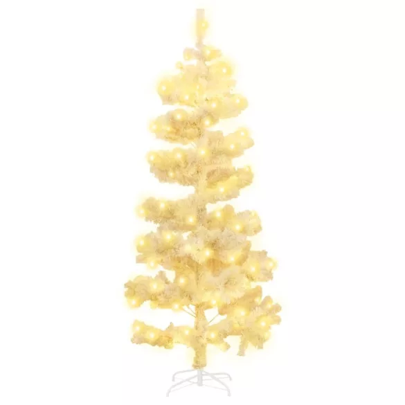 fehér PVC kivilágított állványos kacskaringós karácsonyfa 180cm