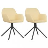 2 db krémszínű bársony forgó étkezőszék