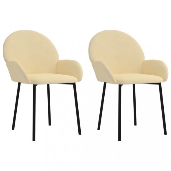 2 db krémszínű bársony étkezőszék
