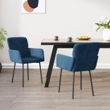 2 db kék bársony étkezőszék