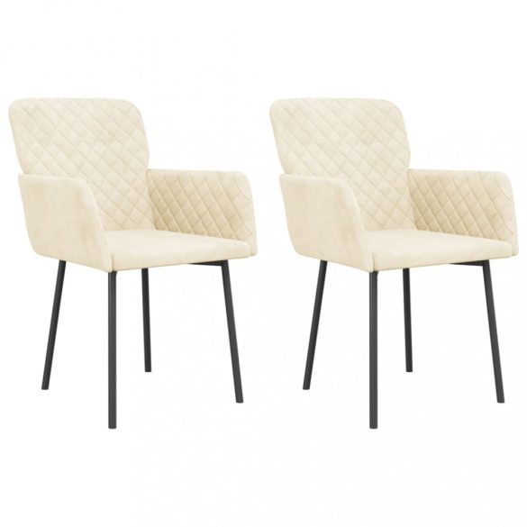2 db krémszínű bársony étkezőszék
