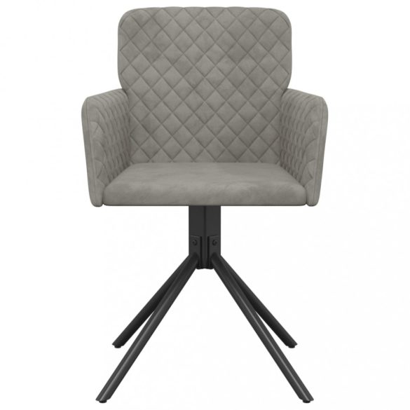 2 db világosszürke bársony forgó étkezőszék