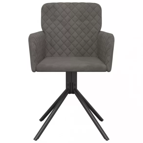 2 db sötétszürke bársony forgó étkezőszék