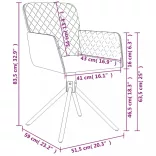 2 db sötétszürke bársony forgó étkezőszék