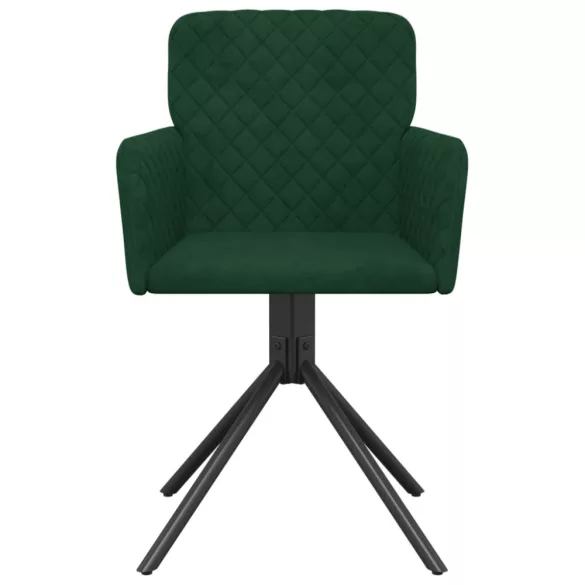 2 db sötétzöld bársony forgó étkezőszék