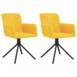 2 db sárga bársony forgó étkezőszék