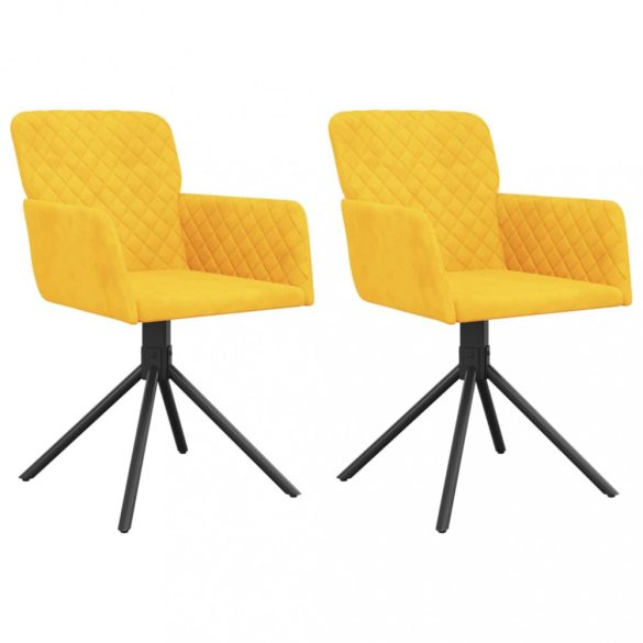 2 db sárga bársony forgó étkezőszék
