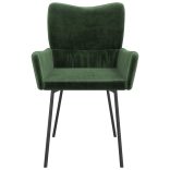 2 db sötétzöld bársony étkezőszék
