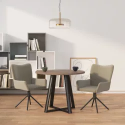 2 db világosszürke bársony forgó étkezőszék