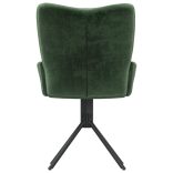 2 db sötétzöld bársony forgó étkezőszék