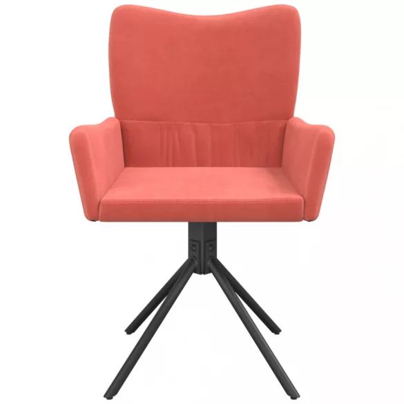 2 db rózsaszín bársony forgó étkezőszék