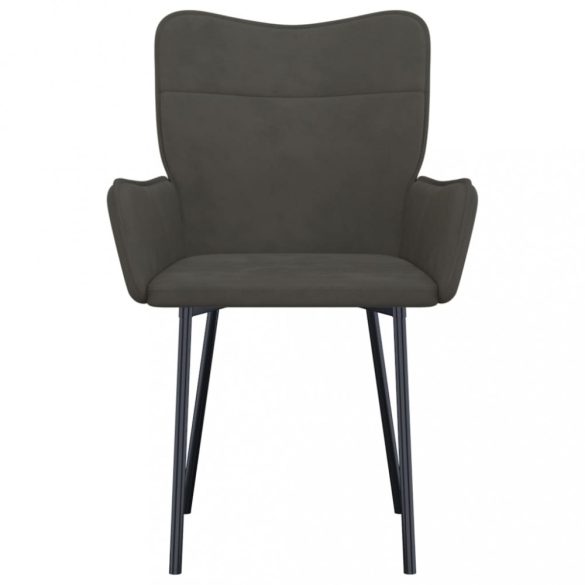 2 db sötétszürke bársony étkezőszék
