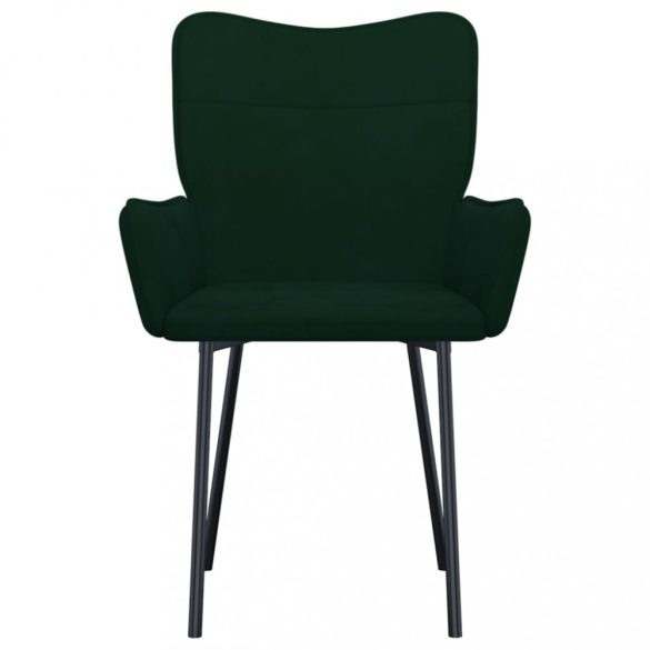 2 db sötétzöld bársony étkezőszék
