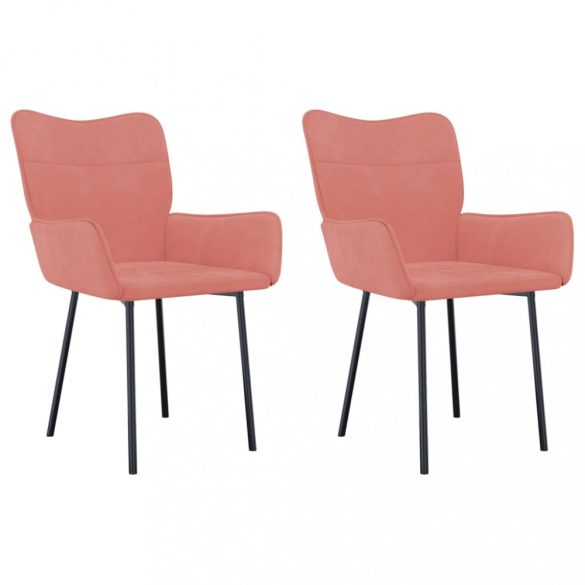 2 db rózsaszín bársony étkezőszék
