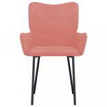 2 db rózsaszín bársony étkezőszék