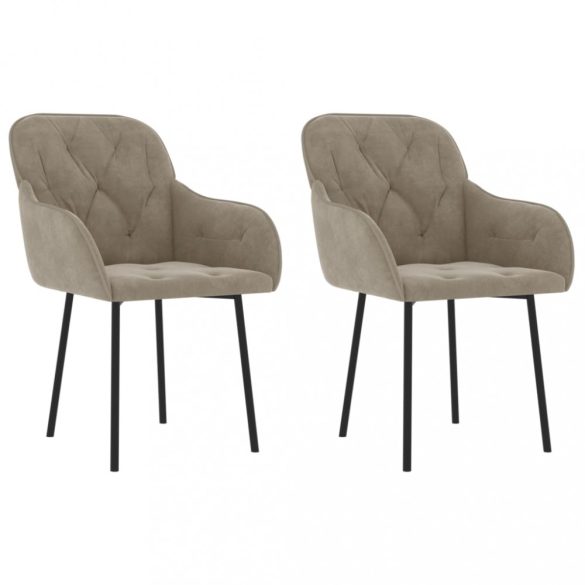 2 db világosszürke bársony étkezőszék