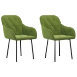 2 db világoszöld bársony étkezőszék