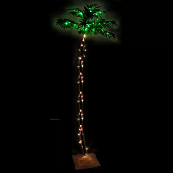 LED-es pálmafa 136 meleg fehér LED-del 220 cm