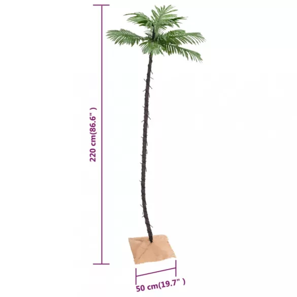 LED-es pálmafa 136 meleg fehér LED-del 220 cm