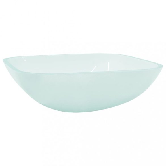 fehér üveg mosdókagyló 42x42x14 cm