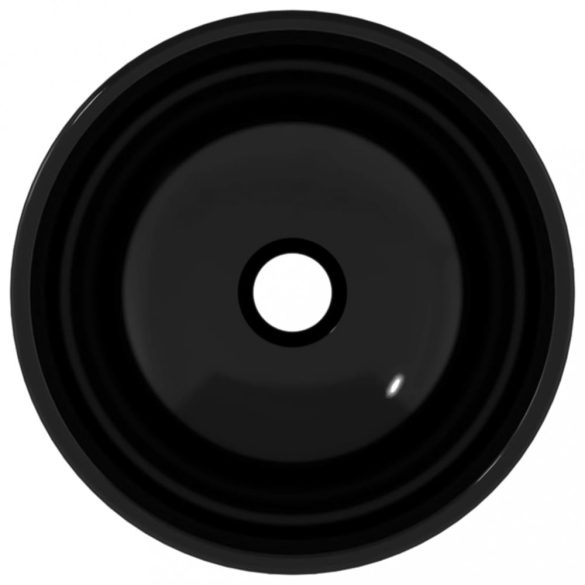 fekete edzett üveg mosdókagyló 30 x 12 cm