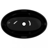 fekete edzett üveg mosdókagyló 54,5x35x15,5 cm