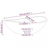 fekete edzett üveg mosdókagyló 54,5x35x15,5 cm