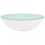 fehér edzett üveg mosdókagyló 42 x 14 cm